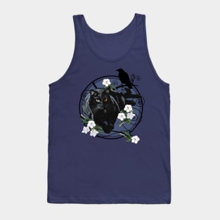 Black Cat with Raven Tank Top